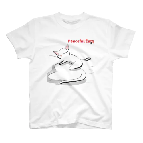 Peaceful Cats おやすみ Regular Fit T-Shirt
