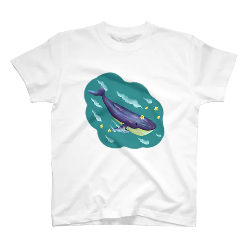 星と泳ぐシロナガスクジラ Regular Fit T-Shirt