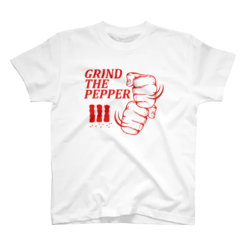 ペッパーミル・パフォーマンス（GRIND THE PEPPER）文字赤 スタンダードTシャツ