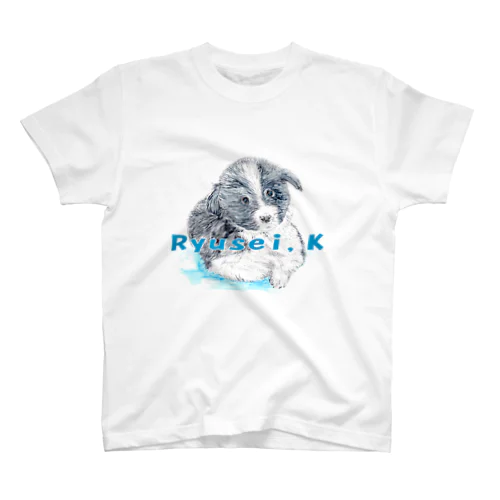 Ryusei,Kシリーズ【ボーダー仔犬】 スタンダードTシャツ