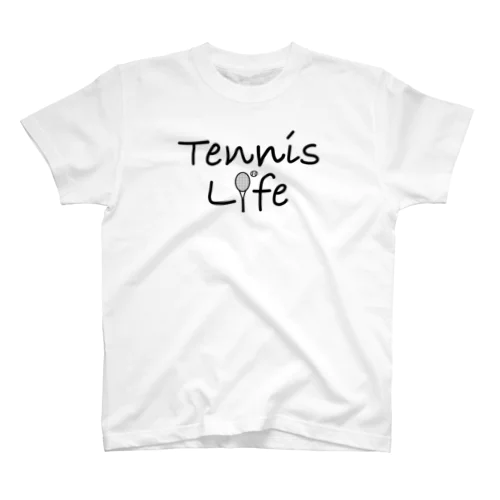 テニス・TENNIS・ライフ・筆記文字・アイテム・デザイン・ラケット・ガット・イラスト・スポーツ・Tシャツ・サーブ・男子・女子・かっこいい・かわいい・選手・画像・ボール・王子・応援 Regular Fit T-Shirt