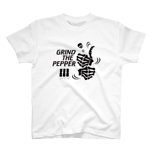 ペッパーミル・パフォーマンス（骨タイプ）GRIND THE PEPPER・文字黒 Regular Fit T-Shirt