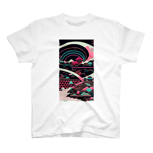 レトロでエモい"lofiアート"【浮世絵サイバーパンクシティ】 Regular Fit T-Shirt