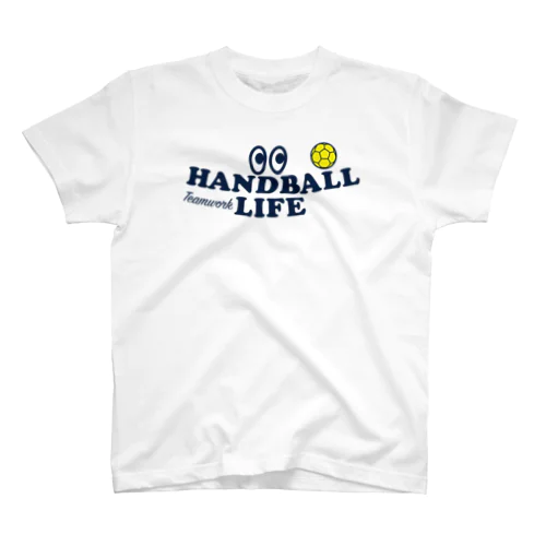 ハンドボール・目玉・HANDBALL・デザイン・Tシャツ・送球・男子・女子・得点・ボール・選手・ポジション・応援・スポーツ・かっこいい・かわいい・ステップシュート・有望・確実 スタンダードTシャツ