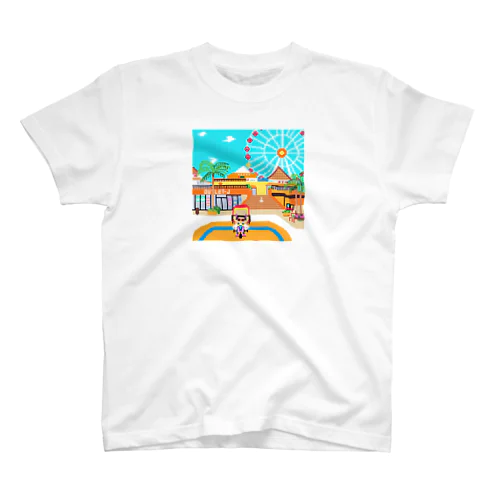 01ドット絵　ruruちゃん/三輪車でお散歩　アメリカンビレッジ編 スタンダードTシャツ