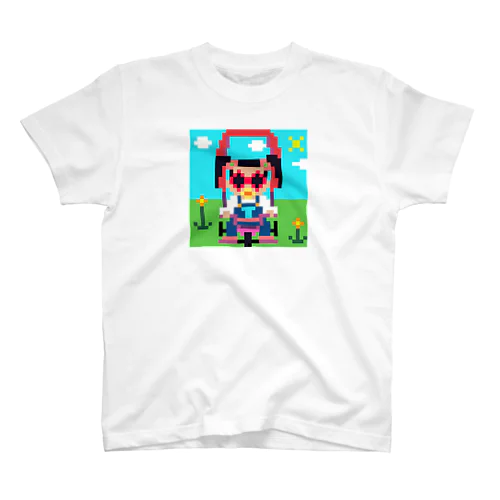 01ドット絵　ruruちゃん/三輪車でお散歩　 スタンダードTシャツ