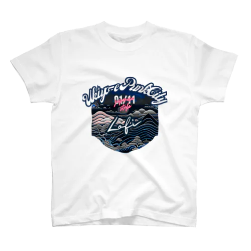 【lofiアート】ネオ浮世絵と盆栽: 北斎イズムのサイバーパンクが織りなす日本の景色の旅 Regular Fit T-Shirt