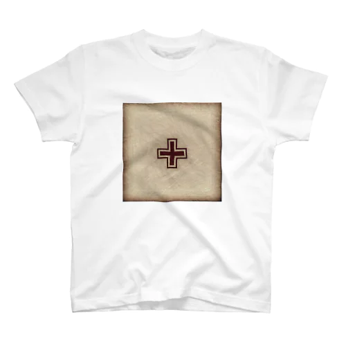 昭和レトロな赤い十字架デザイン スタンダードTシャツ