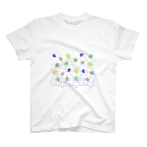 ゆるい熱帯魚たちパズルパターン スタンダードTシャツ