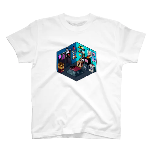 VA-11 Hall-A ジルの部屋風なピクセルルームTシャツ【白】 Regular Fit T-Shirt