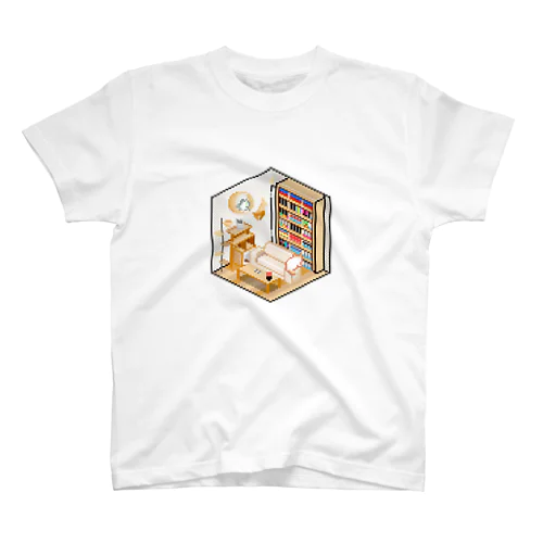 池崎さん家っぽいピクセルルームTシャツ【白】 Regular Fit T-Shirt