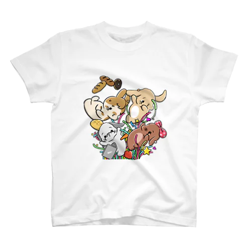 もっちゃんと仲良しうさぎ4人組デザイン Regular Fit T-Shirt