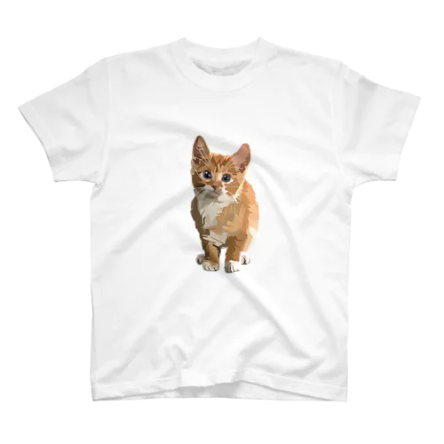 面白い猫、ケティ、猫の家 スタンダードTシャツ