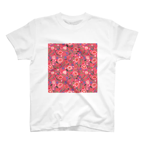 エキゾチックな花柄（ピンク／小） Regular Fit T-Shirt
