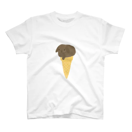 うさアイスクリーム(茶ロップ) Regular Fit T-Shirt