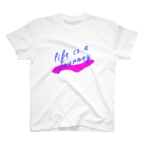 人生は旅だ　ピンク Regular Fit T-Shirt