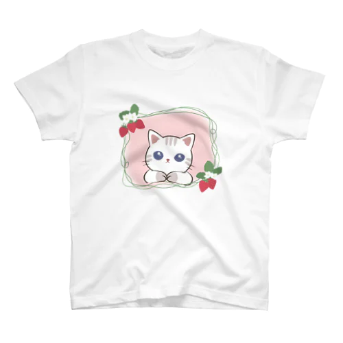 ふんわり春にゃんこ・いちごVer スタンダードTシャツ