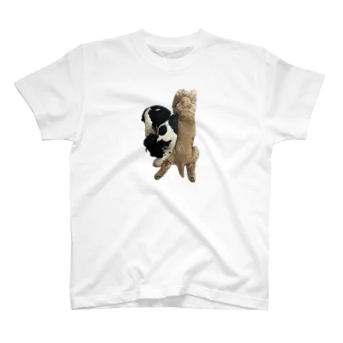 変な寝かたの犬と寄り添う犬 Regular Fit T-Shirt