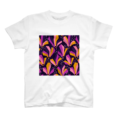 モクレンをイメージした花柄（紫） スタンダードTシャツ