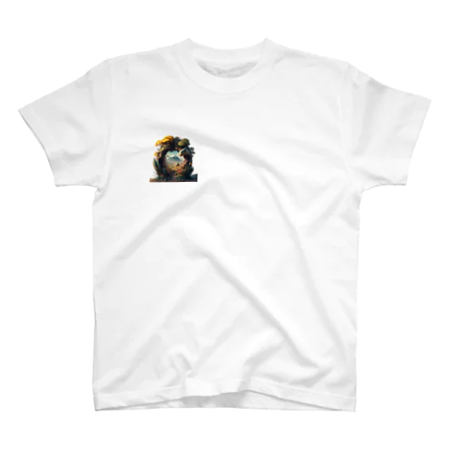 富士山×恐竜の可愛いイラスト Regular Fit T-Shirt