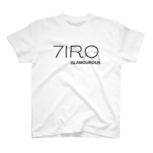 7IROロゴ細字 白Tシャツ Regular Fit T-Shirt