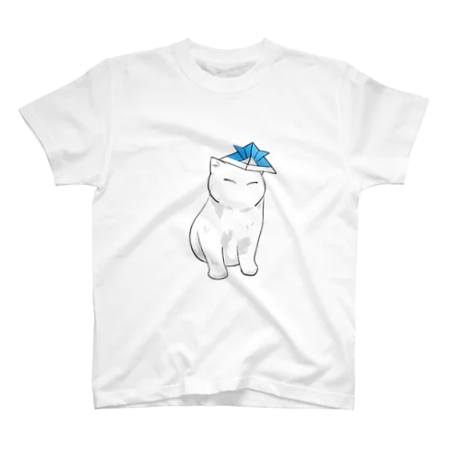 キメポーズの猫さん（兜バージョン） スタンダードTシャツ