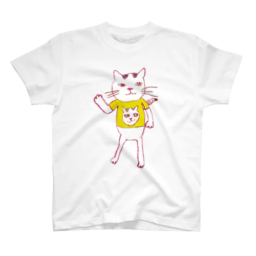 こんなふうに見えるニャン（ねこシンプル）【復刻シリーズ】 スタンダードTシャツ