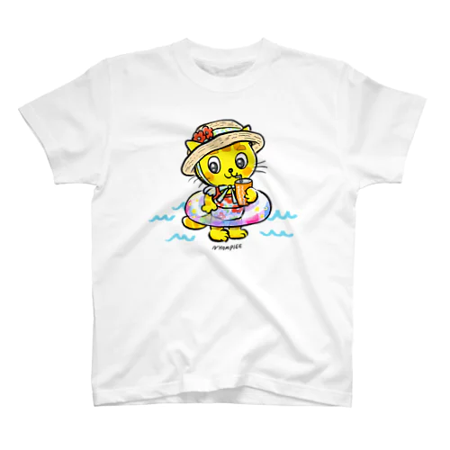 水着のにゃんぴー（浮き輪） スタンダードTシャツ