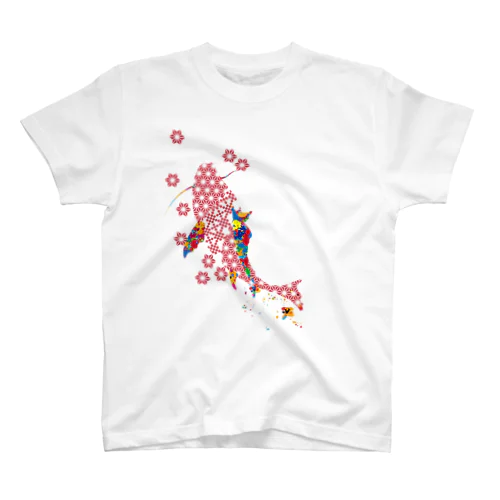 鯉のぼり・和柄＆スプラッシュ / Red Regular Fit T-Shirt