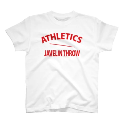 やり投げ・赤・陸上競技・グッズ・Tシャツ・Javelin Throw・槍投げ・男子・女子・かっこいい・かわいい・美男・美人・美女・アスリート・選手・有力・確実・候補・有望・応援・精神力・集中力 スタンダードTシャツ