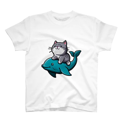 ねこイルカ アメショ スタンダードTシャツ