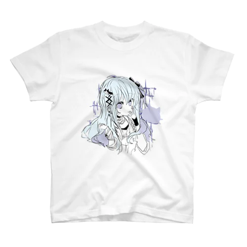 淡色青紫系女の子 スタンダードTシャツ