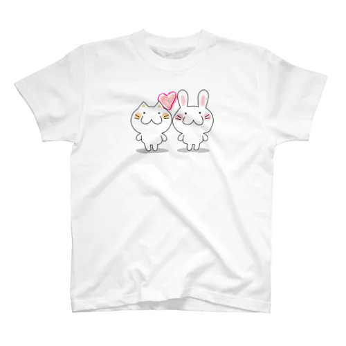 ねことうさ スタンダードTシャツ