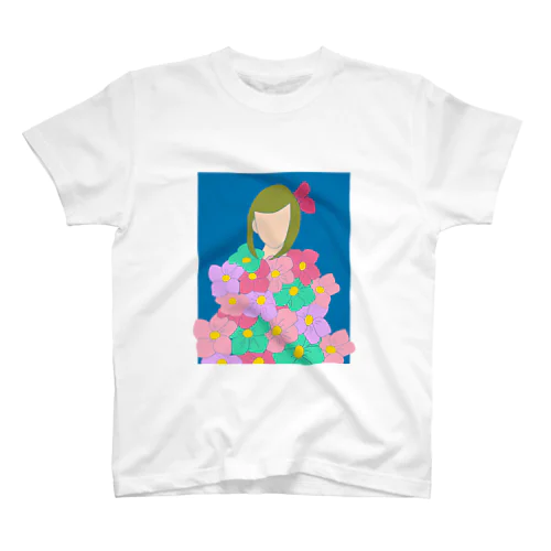 花ドレスを着た少女 Regular Fit T-Shirt