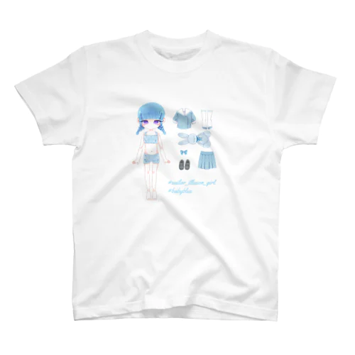 セーラーお着替え少女（ブルーちゃん） スタンダードTシャツ