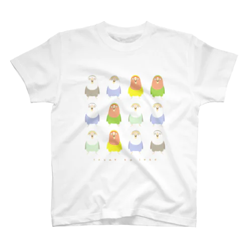 点目のコザクラインコが大集合！ スタンダードTシャツ