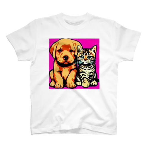 わんことこねこ Regular Fit T-Shirt