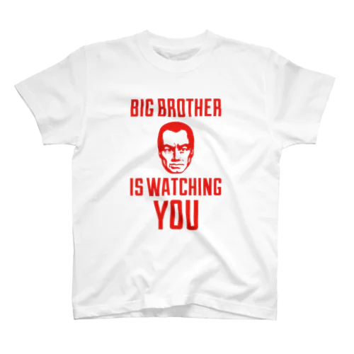 BIG BROTHER IS WATCHING YOU：1984年（ジョージ・オーウェル）より・文字赤 Regular Fit T-Shirt