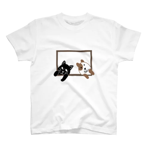 のぞく猫と犬 Regular Fit T-Shirt