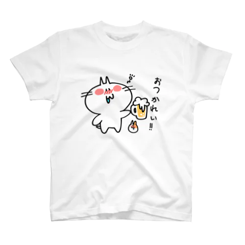 酔っ払いにゃんこイラスト Regular Fit T-Shirt