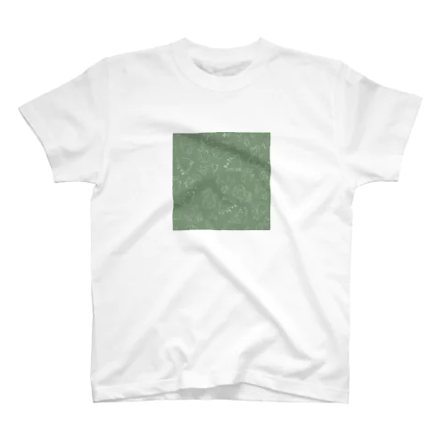 猫柄　緑 Regular Fit T-Shirt