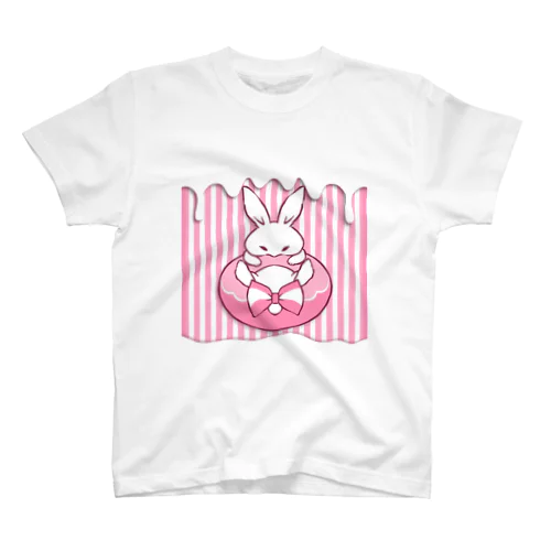 どーなつあにまる【うさぎ】ロゴ無し スタンダードTシャツ