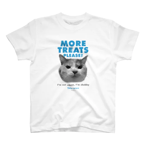 more treats！ BLUE 【保護猫寄付220円】 スタンダードTシャツ