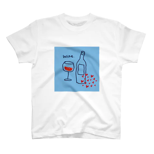 ワイン＆ワインボトル　wine&wine bottle Regular Fit T-Shirt