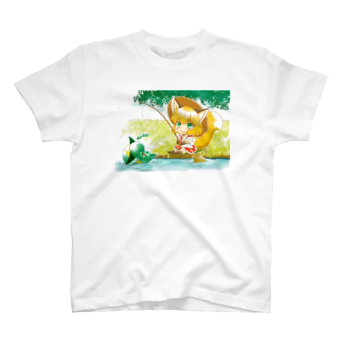 釣り吉お稲荷ちゃんと河童の河姫ちゃん Regular Fit T-Shirt