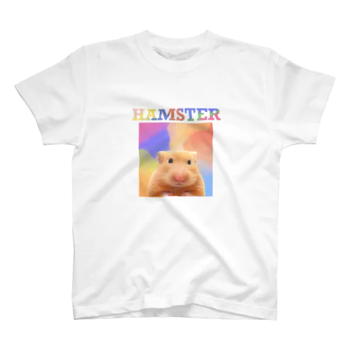 カラフルなキャンバスにハムスター Regular Fit T-Shirt