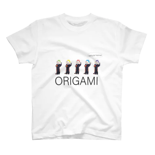 ORIGAMI　レッサーパンダとカブト Regular Fit T-Shirt