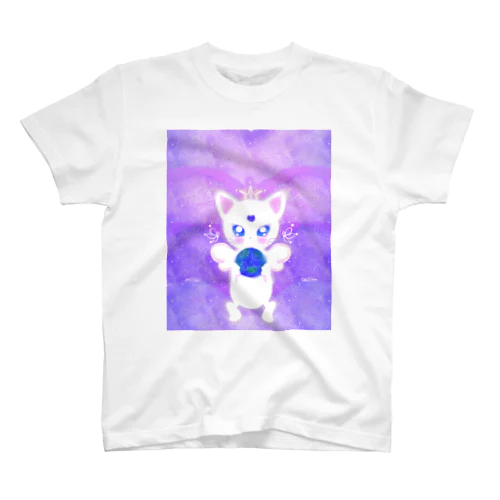 ホワイトcat Angel(シンメトリーeyes) スタンダードTシャツ