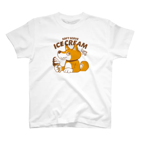 毎日ソフトクリームを食べたい柴犬 スタンダードTシャツ