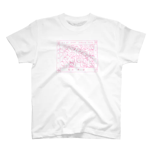 ベビハグTシャツ B（ピンク線画） スタンダードTシャツ